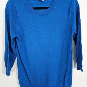 J Crew Merino 3/4 Sweater - Royal Blue